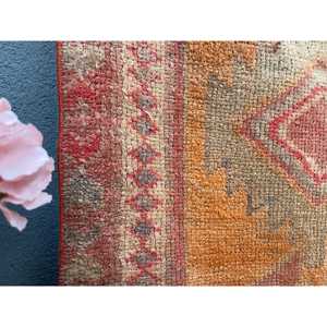 2.8x13.3 ft <b>Runner</b> Vintage <b>Rug</b>, Brown Striped Turkish <b>Rug</b> - Product Image 4