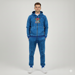 ชุดวอร์ม2ชิ้นสำหรับผู้ชายชุดวอร์มล้างกรดแบบกำหนดเองชุดวอร์มเสื้อมีฮู้ดสำหรับวิ่งออกกำลังกายยิมสำหรับผู้ชายชุดวอร์มฤดูหนาว - Product Image 3