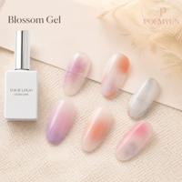 Gel Polish Transparent Effet Fleur Épanouieuse pour Ongles, Gel UV LED à Effet Aquarelle Marbré Fumé, OEM ODM