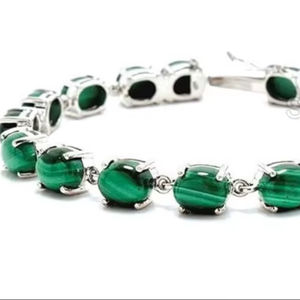 Women's <b>Bracelet</b> Natural Malachite Gemstone wedding anniversary Christmas Gift Handmade Jewelry <b>925</b> <b>Sterling</b> <b>Silver</b> <b>Bracelet</b> - Product Image 1
