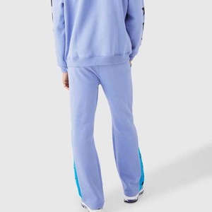 Custom OEM Cotton Print Raw Hem Edge Hooded Tracksuits Men Pants <b>Flared</b> Stacked Tracksuit Men Two Piece Jogger Set - Product Image 4