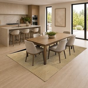 Alfombra de Chenilla Lavable a Máquina, Diseño Abstracto Contemporáneo, Color Beige Marrón, Antideslizante, Modelo LXDP-0887 de RUGS DEPOT, Venta al Por Mayor - Product Image 4
