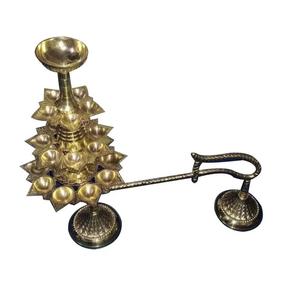 Diya lampe en laiton traditionnel Puja Pooja ensemble huile Deepak laiton paon Diya Jyoti Deepak lampe à huile pour Pooja maison. - Product Image 5