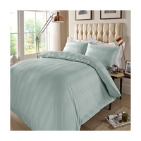 Parure de lit de luxe moderne faite à la main pour hôtel, drap-housse en coton 400TC, écoresponsable, personnalisable, motif uni, couette et édredon