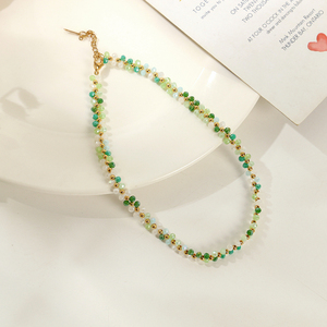 Collar de cristal con cuentas, collar de joyería inspirado en la moda, collar de cadena con cuentas, collar de moda, collar chapado en oro - Product Image 5