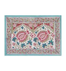 Nappe en coton imprimé floral Hand Block de Jaipur Vaisselle en coton 6 et 4 places Nappe en coton de haute qualité - Product Image 5