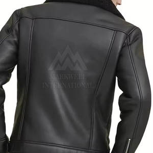 แจ็คเก็ตหนังแท้บุขนสำหรับผู้ชาย ดีไซน์ใหม่ แฟชั่นเสื้อผ้าผู้ชาย แขนยาว สไตล์ล่าสุด สำหรับฤดูใบไม้ผลิและฤดูใบไม้ร่วง - Product Image 6