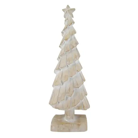 Large wooden Tree Statue Christmas Art Sculpture White Home Decorative Handmade Stone Perfect Gift Idea