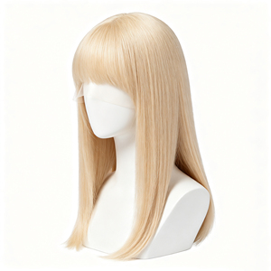 Perruque Lace Front Blonde Lisse en Fibre Synthétique, Ligne de Cheveux Naturelle, Dentelle Transparente, Taille Moyenne - Product Image 3