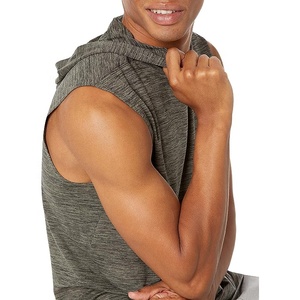 2024 hommes basique sans manches pull à capuche respirant gymnastique course imprimé motif Offre Spéciale été basique à capuche plaine - Product Image 4