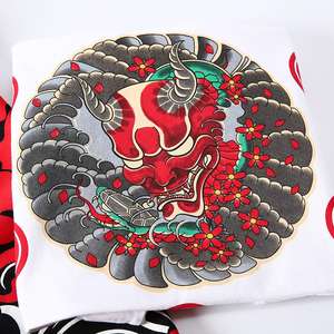 Camiseta Sukajan Pintada Oni, Fábrica OEM, Camisetas Personalizadas de Alta Calidad, Camiseta de Algodón de Manga Corta con Cuello Redondo - Product Image 3