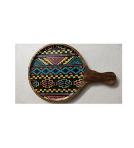 Style Bois Imprimé Pizza Pan Sushi Plat Assiette Vaisselle Vaisselle Dessert Plateau Assiette pour au meilleur prix - Product Image 3