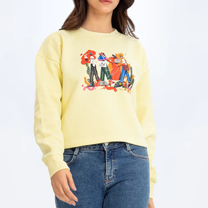 เสื้อสวมหัวผ้าฝ้ายมีสไตล์ของผู้หญิงเสื้อสเวตเตอร์พิมพ์ลายอินเทรนด์แฟชั่นลำลองขายส่งผู้ผลิตในฤดูหนาว - Product Image 6