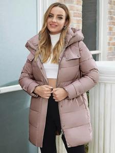 Veste matelassée tissée pour femmes, best-seller, hiver, chaude, sur mesure, respirante, à capuche, matelassée, unie, teinte unie, épaisse, décontractée - Product Image 5