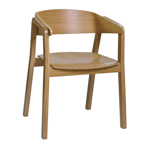 Chaise de salle à manger Carly avec accoudoir en bois de teck massif avec coussin d'assise en bois naturel - Product Image 2