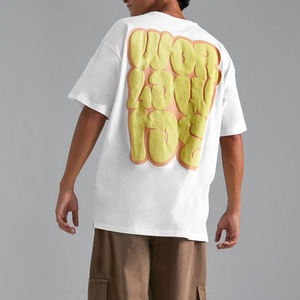 Venta al por mayor a granel 220gsm Oversize calidad personalizada camiseta 3D para bordado pesado camiseta Regular Fit 100% algodón - Product Image 2