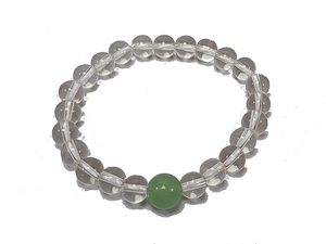 Bracelet en cristal fait main avec aventurine verte et perles de cristal clair bijoux de mode pour hommes et femmes cadeau de pierre précieuse d'énergie - Product Image 4