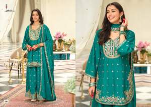 Magnifique Chinon avec broderie Salwar Suit Femme Fabricant et fournisseur de mode de Surat - Product Image 3