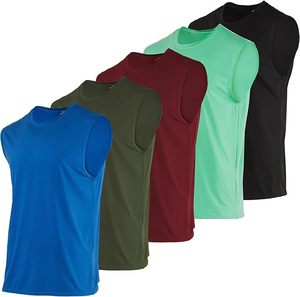 Ventes directes d'usine hommes décontracté tricoté débardeur coton/fibre de bambou 3D broderie 160g séchage rapide léger confortable - Product Image 2