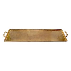 Plateau de service élégant en laiton, conçu pour présenter des collations, des boissons et des objets décoratifs avec un attrait classique intemporel - Product Image 1