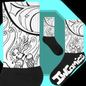 Cómics IW # 14 calcetines de dibujos animados de Swimming Oceans, calcetines transpirables para uso diario - Product Image 1