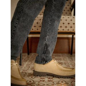 Jean cargo en denim gris anthracite pour homme, style rétro vintage, 100% coton, multipoches, respirant, écologique, tendance - Product Image 3