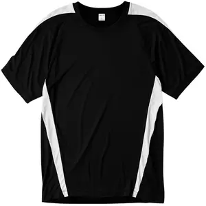 Camiseta para hombre de Color blanco y negro, camisa de bloque de Color grande y alto para hombre
