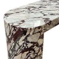 Table console en marbre Calacatta Viola italien de luxe, pierre naturelle, fabrication artisanale, meuble d'entrée pour couloir, salon