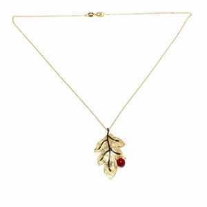 Colgante de Plata de Ley 925 Hecho a Mano con Diseño de Hoja y Engaste de Coral Amarillo-Rojo, Joyería de Platino con Patrón Numérico - Product Image 2