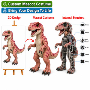 Costume de mascotte de <span class=keywords><strong>dinosaure</strong></span> réaliste en EVA OEM ODM, costume de Velociraptor personnalisé pour adultes, parcs à thème et événements - Product Image 3