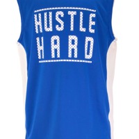 Vêtements de basket-ball tendance pour enfants en spandex/polyester avec motif de lettres 'HUSTLE HARD' |   Style streetwear pour jeunes athlètes