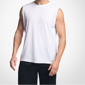 Vente en gros de t-shirts de gym personnalisés pour hommes t-shirts rouges sans manches musclés pour hommes - Product Image 4