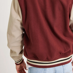 Blouson aviateur en toile à capuche bordeaux pour homme avec broderie personnalisée Style vintage respirant pour l'hiver - Product Image 6