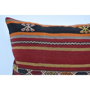 Multicolor Vintage Woven Kilim Wool Pillow 28x28 Inch Luxury Decorative <b>Cushion</b> Fluffy <b>Leaves</b> Pattern Non-Slip Eco-Friendly - Product Image 2