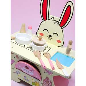 Kids Wooden Rabbit-Themed <b>Kitchen</b> Toy <b>Set</b> Educational Preschool Toy <b>Set</b> for Boys Girls <b>Toddlers</b> New Plastic Box Packed - Product Image 2