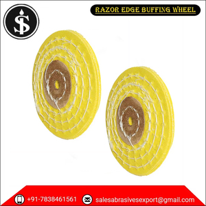 Ruedas pulidoras de algodón con borde de maquinilla de afeitar amarillo al mejor precio Producto abrasivo de calidad superior - Product Image 2