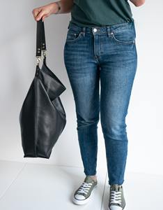 Bolso Hobo de cuero negro, bolso de compras grande de gran tamaño, Bolso Negro, bolso grande para todos los días para mujer, 2017 - Product Image 6