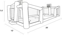 Terrain de basket gonflable intérieur/extérieur innovant avec jeu polyvalent et faible entretien