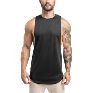 Débardeur tricoté en polyester/coton pour hommes, débardeur à col ras du cou, vêtement de sport d'entraînement sans manches à séchage rapide, gym décontractée, coupe plus - Product Image 4