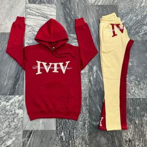 Ensemble de survêtement hiver personnalisé, coupe oversize, épais, 2 pièces, comprenant un sweat à capuche zippé et un pantalon de survêtement, coupe carrée, longueur intégrale, imprimé - Product Image 6