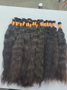 Cabello Remy virgen humano de un donante recto sedoso de color natural sin procesar a granel sin trama - Product Image 3