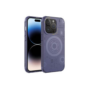 Coque de protection pour téléphone en silicone à motifs violet foncé Netzy pour iPhone 14 Pro et 14 Plus, compatible avec la charge sans fil - Product Image 1