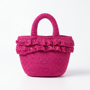 Bolso de Hombro de Lona con Volantes de Rafia para Mujer, Moderno, para Playa, Verano, Viajes, Uso Diario, Tejido Resistente - Product Image 2