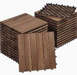 Carreaux de terrasse en bois d'acacia 300*300mm pour application extérieure pour l'intérieur et l'extérieur de la maison, du jardin, de la terrasse et de la cour. - Product Image 1