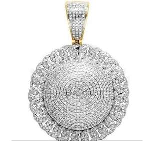 Ice Out Round Cut VVS Moissanite Diamond Pendant Hip-Hop Jewelry Pendant Anniversary Gift para hombres 925 Sterling Silver - Product Image 6