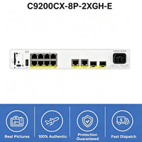 Cisco Catalyst C9200CX-8P-2XGH-E Switch Gigabit PoE+ de 8 Puertos, 60 Gbps, 44.64 Mpps, Sin Ventilador, Capa 3, 240 W, Uplinks SFP+ de 10 G, HVDC, AES-256