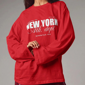 T-shirt à manches longues pour femme, décontracté, coupe oversize, avec motif graphique, style streetwear, haut tendance, fournisseur de designs personnalisés en gros - Product Image 1