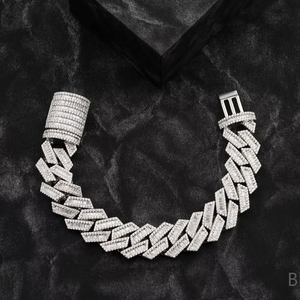 Two Row VVS Lab Grown Cuban Link <b>Chain</b> Bracelet New Design Iced Out Lab Grown Jewelry Diamond Main Stone for Gift From India - Product Image 1