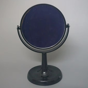 Miroir de bureau rond en plastique noir de qualité stable - Product Image 1