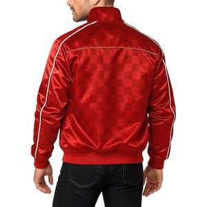 Veste en satin sur mesure pour homme, tissu en toile confortable avec des combinaisons de couleurs uniques et un logo frontal, démarquez-vous avec style - Product Image 2